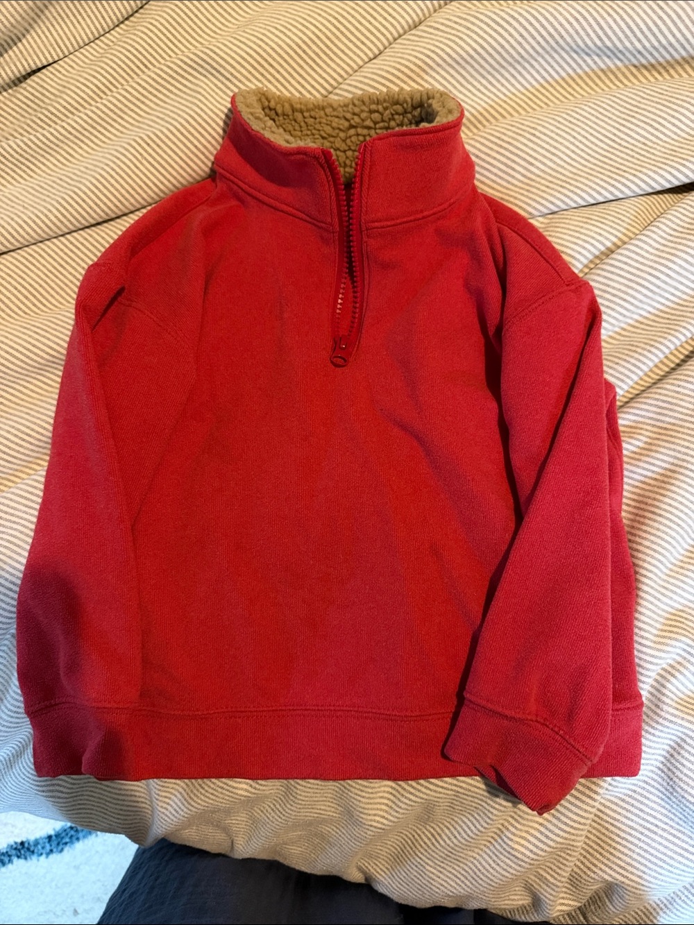 Carter's Red Sherpa-Lined Fleece Pullover